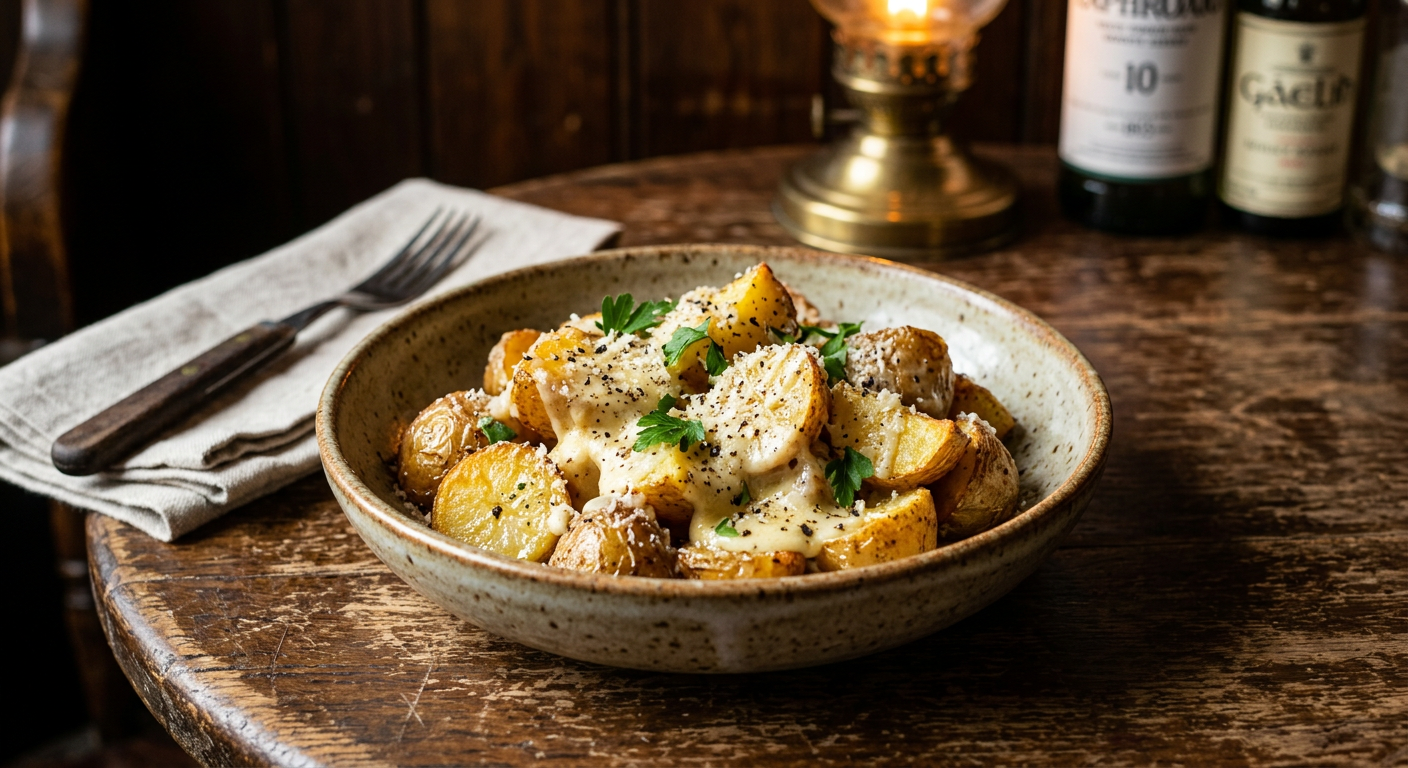 Patate fresche con cacio e pepe