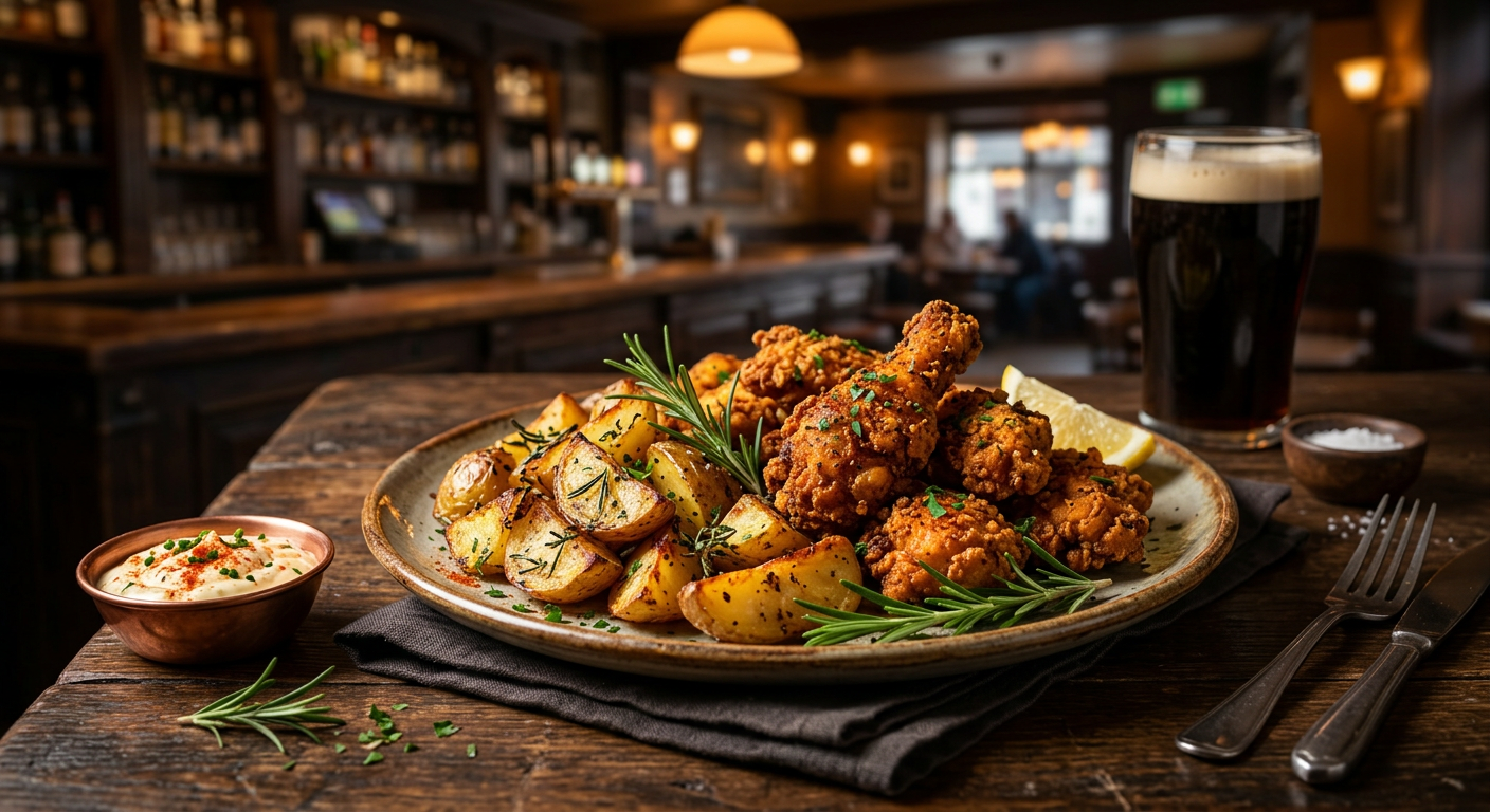 Patate aromatizzate + fritto misto di pollo